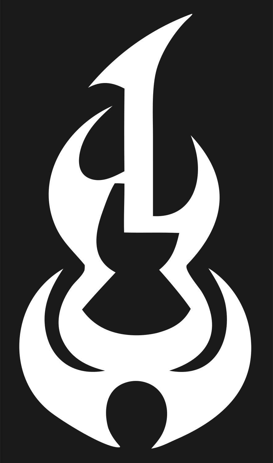 Tribal Guitar Fire Icon #1a1a1a/#ffffff
