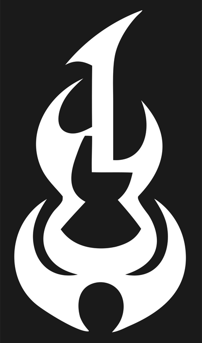 Tribal Guitar Fire Icon #1a1a1a/#ffffff
