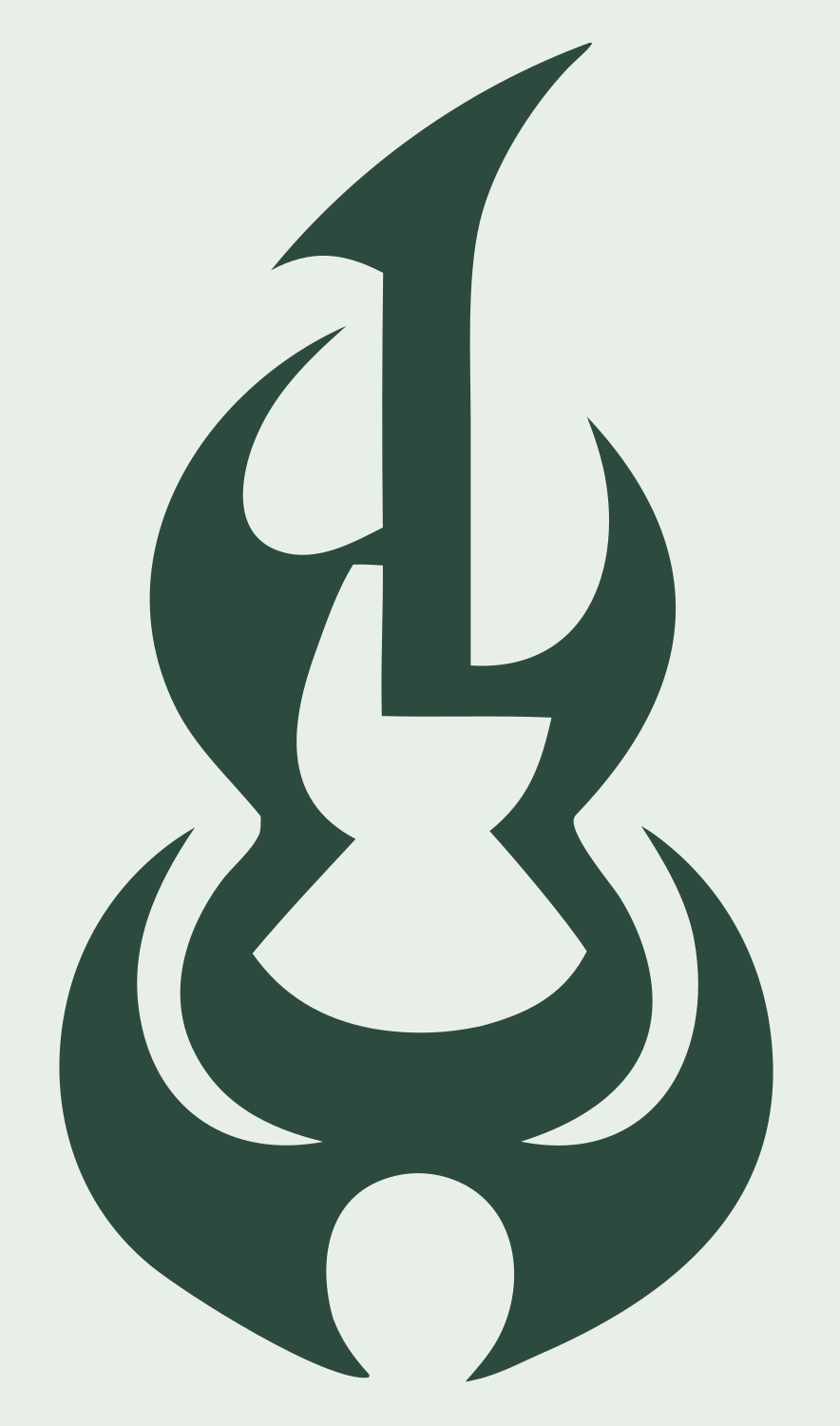 Tribal Guitar Fire Icon #e8efe9/#2d4a3e
