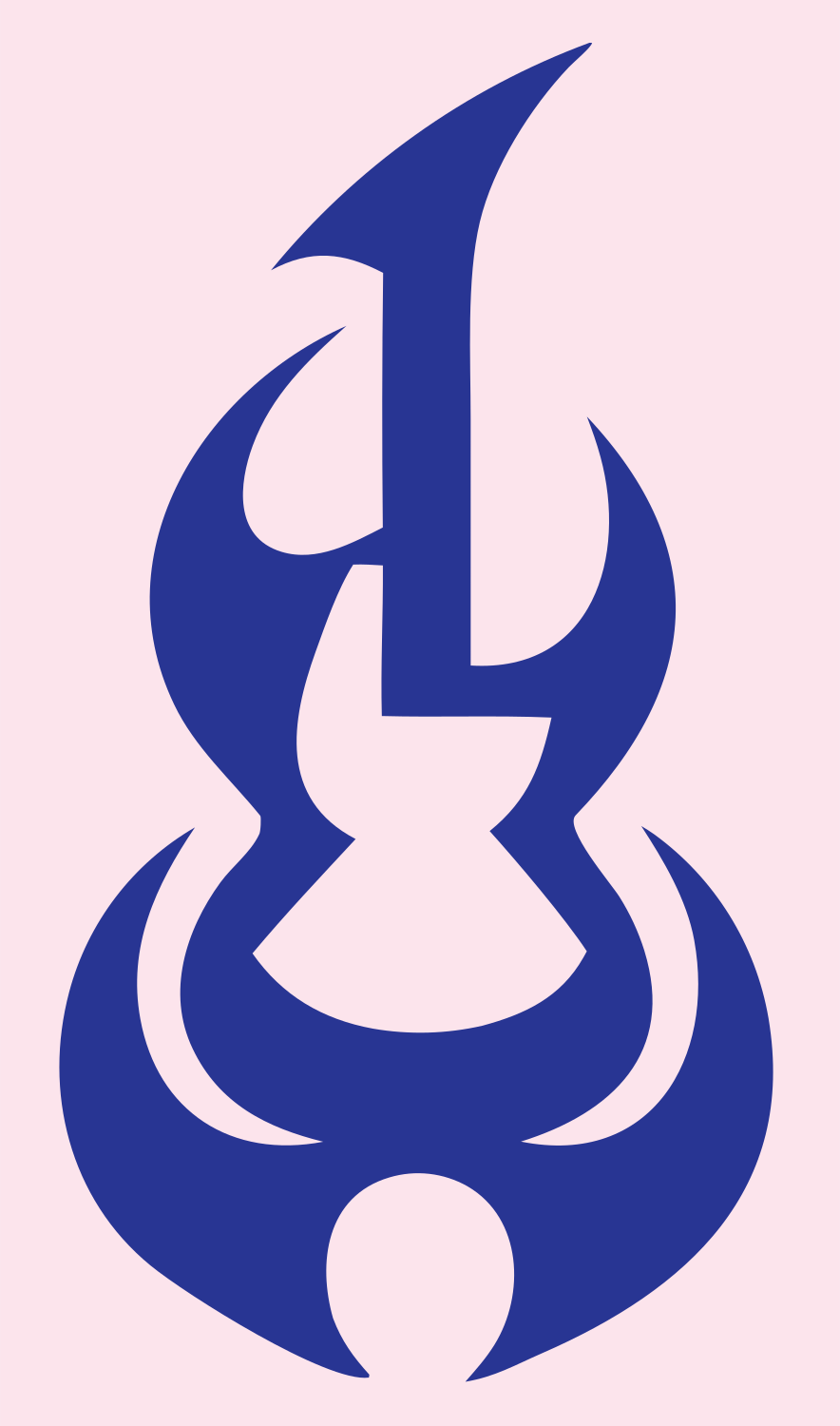 Tribal Guitar Fire Icon #fce4ec/#283593