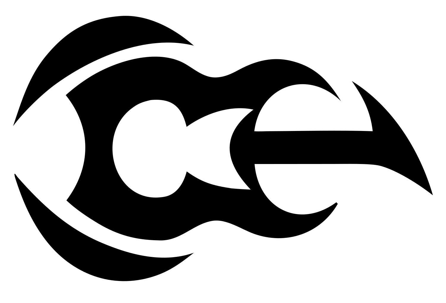 Tribal Guitar Letter Emblem #ffffff/#000000