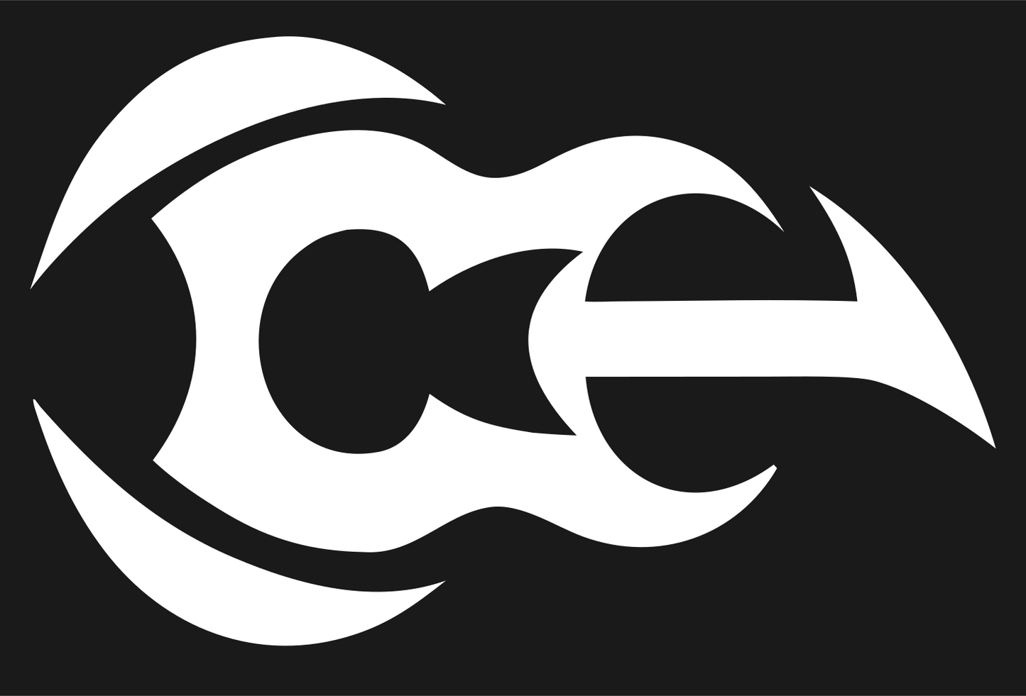 Tribal Guitar Letter Emblem #1a1a1a/#ffffff