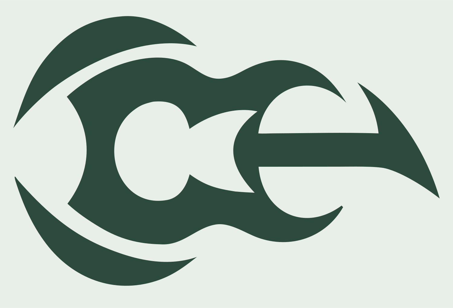 Tribal Guitar Letter Emblem #e8efe9/#2d4a3e