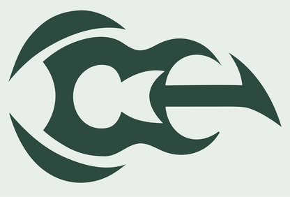 Tribal Guitar Letter Emblem #e8efe9/#2d4a3e