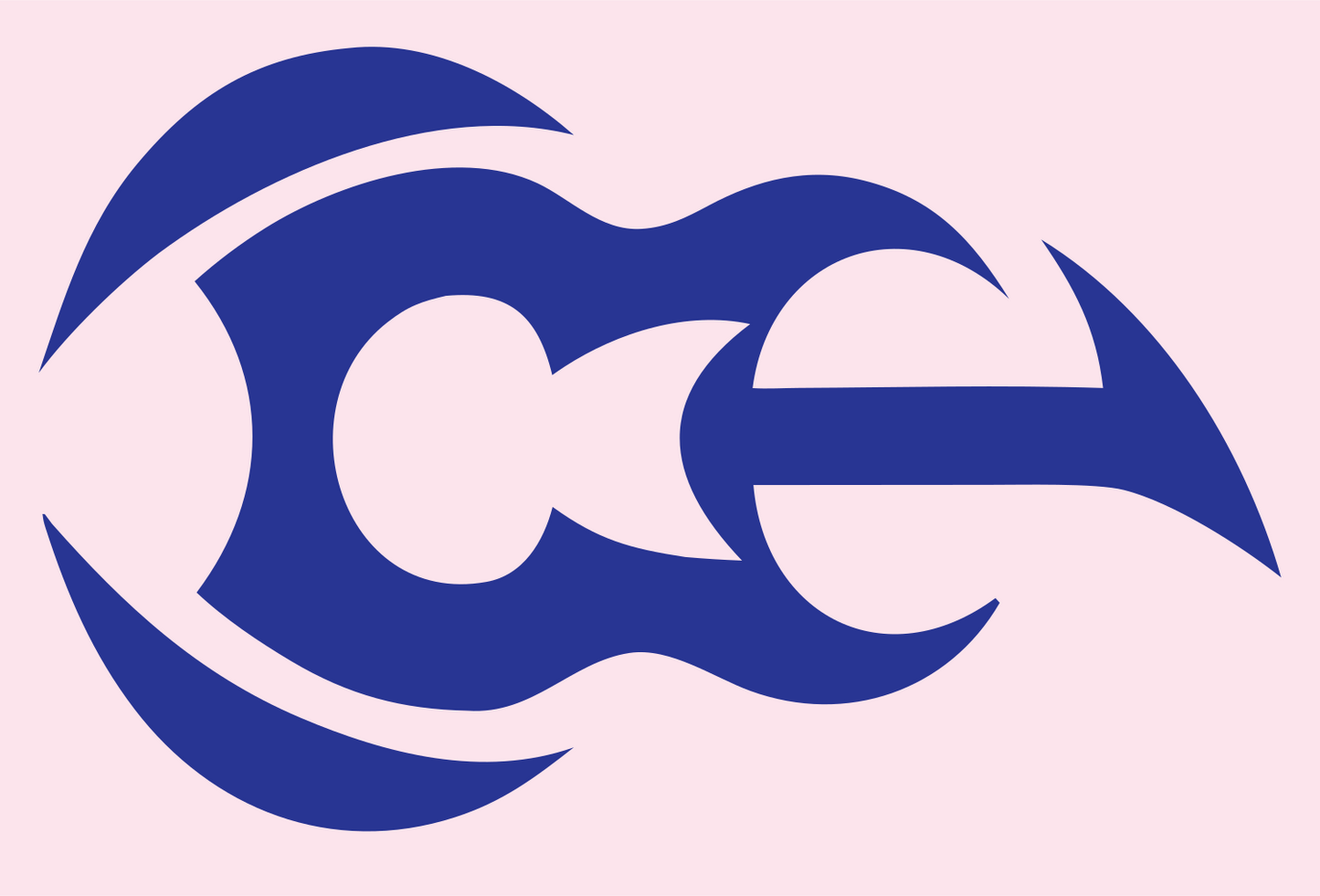 Tribal Guitar Letter Emblem #fce4ec/#283593