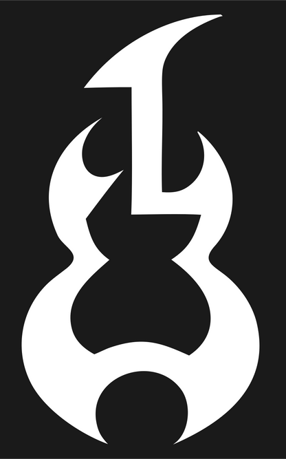 Tribal Guitar Silhouette Crest #1a1a1a/#ffffff