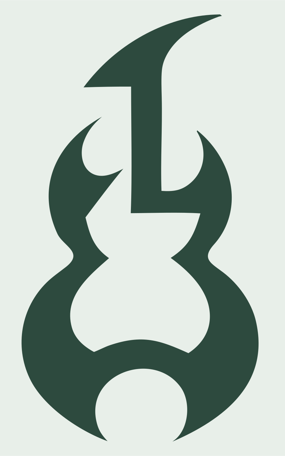 Tribal Guitar Silhouette Crest #e8efe9/#2d4a3e
