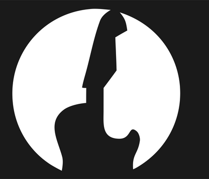 Negative Space Guitar Circle Logo #1a1a1a/#ffffff
