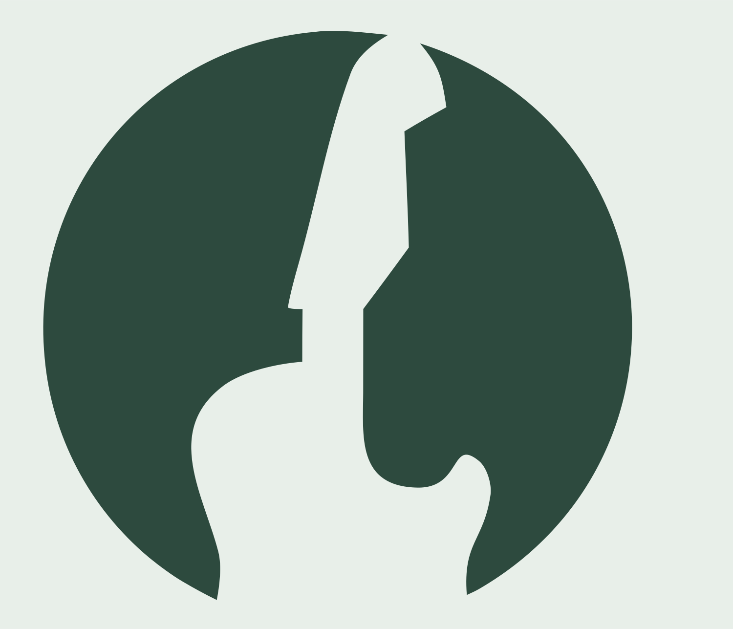 Negative Space Guitar Circle Logo #e8efe9/#2d4a3e