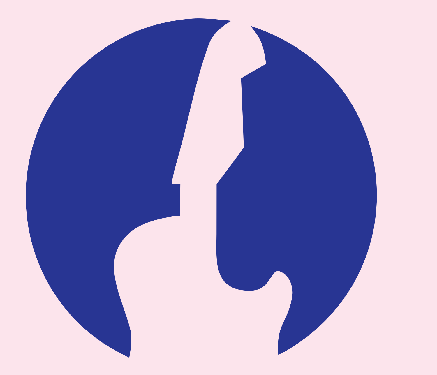 Negative Space Guitar Circle Logo #fce4ec/#283593