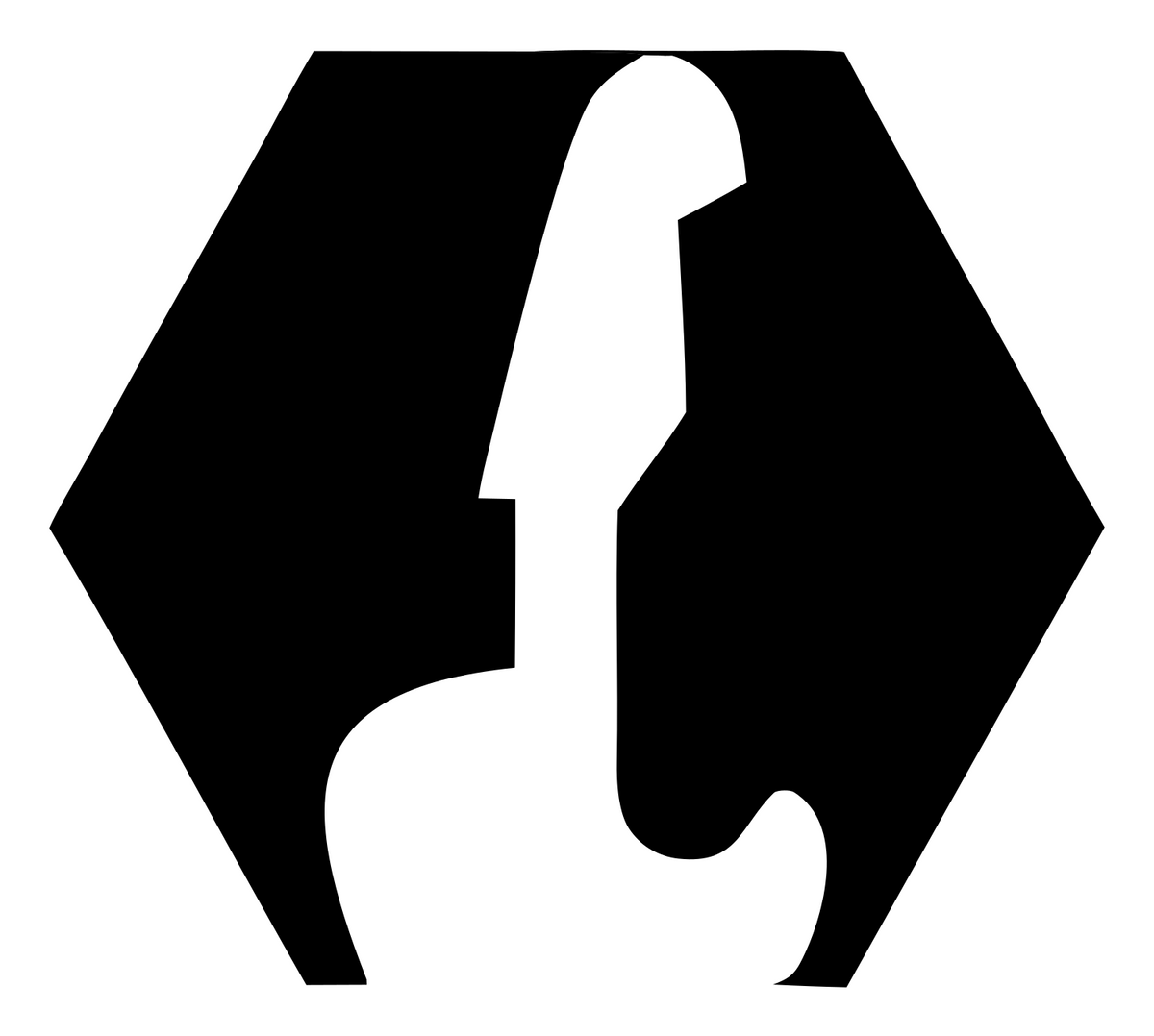 Negative Space Guitar Hexagon Mark #ffffff/#000000