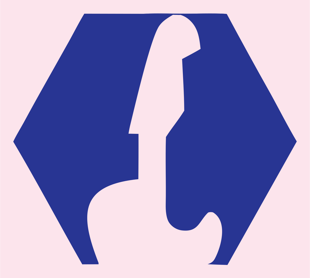Negative Space Guitar Hexagon Mark #fce4ec/#283593