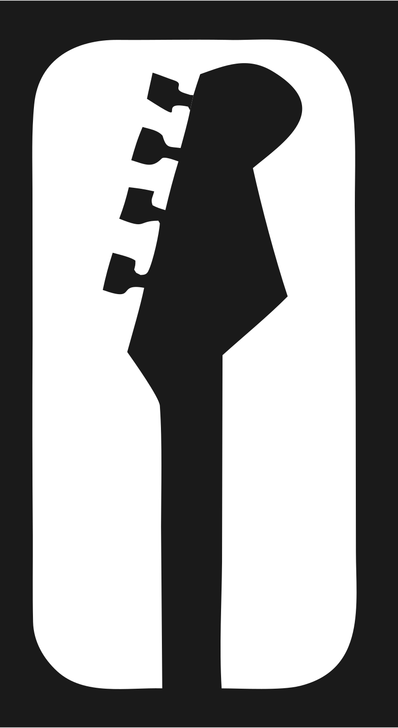 Negative Space Guitar Headstock Icon #1a1a1a/#ffffff