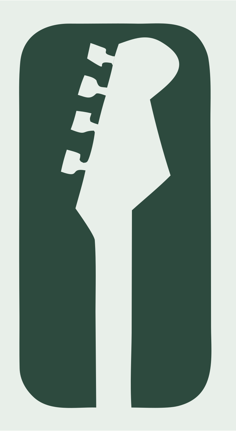 Negative Space Guitar Headstock Icon #e8efe9/#2d4a3e