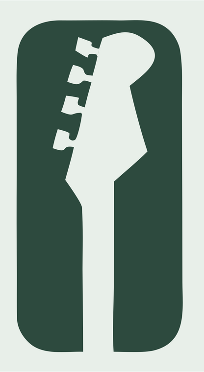 Negative Space Guitar Headstock Icon #e8efe9/#2d4a3e