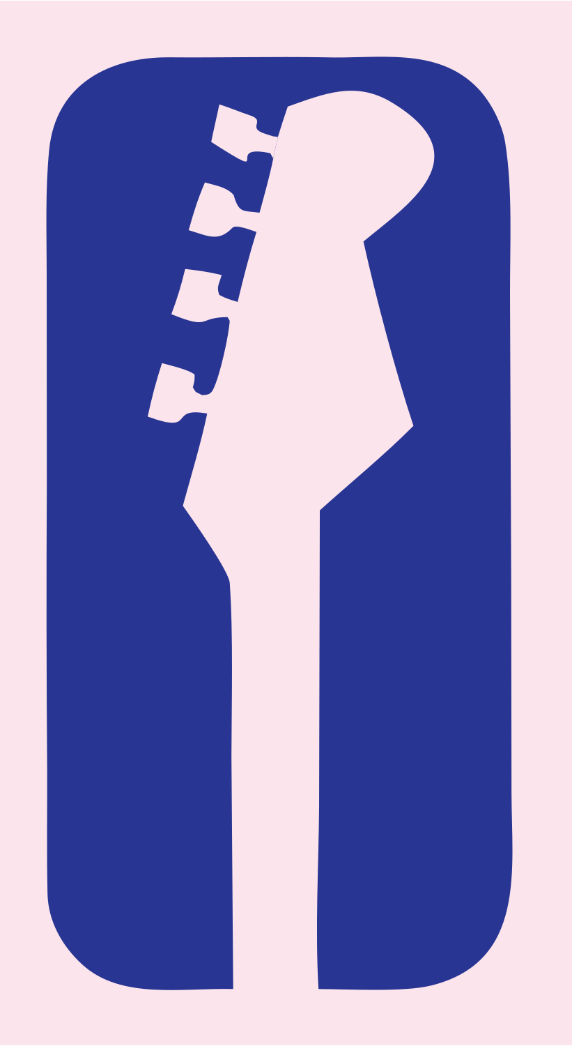 Negative Space Guitar Headstock Icon #fce4ec/#283593
