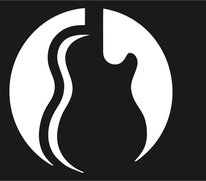 Negative Space Guitar Body Emblem #1a1a1a/#ffffff