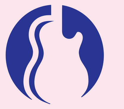 Negative Space Guitar Body Emblem #fce4ec/#283593