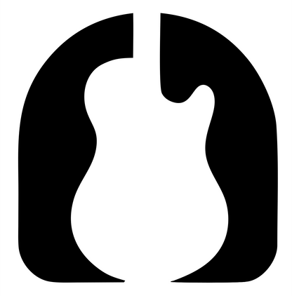 Negative Space Guitar Arch Mark #ffffff/#000000