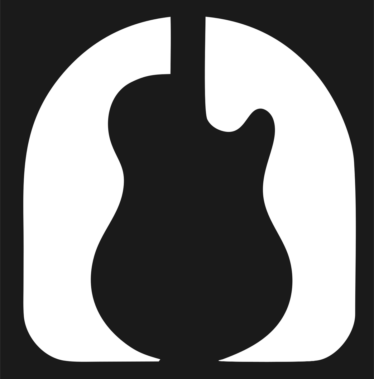 Negative Space Guitar Arch Mark #1a1a1a/#ffffff