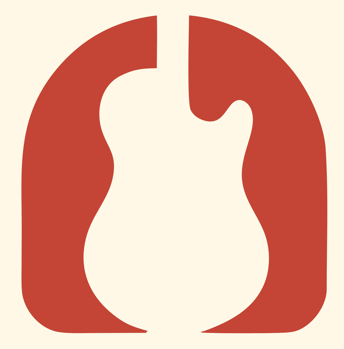 Negative Space Guitar Arch Mark #fff8e7/#c44536