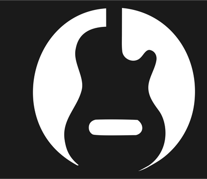 Negative Space Guitar Circle Crest #1a1a1a/#ffffff