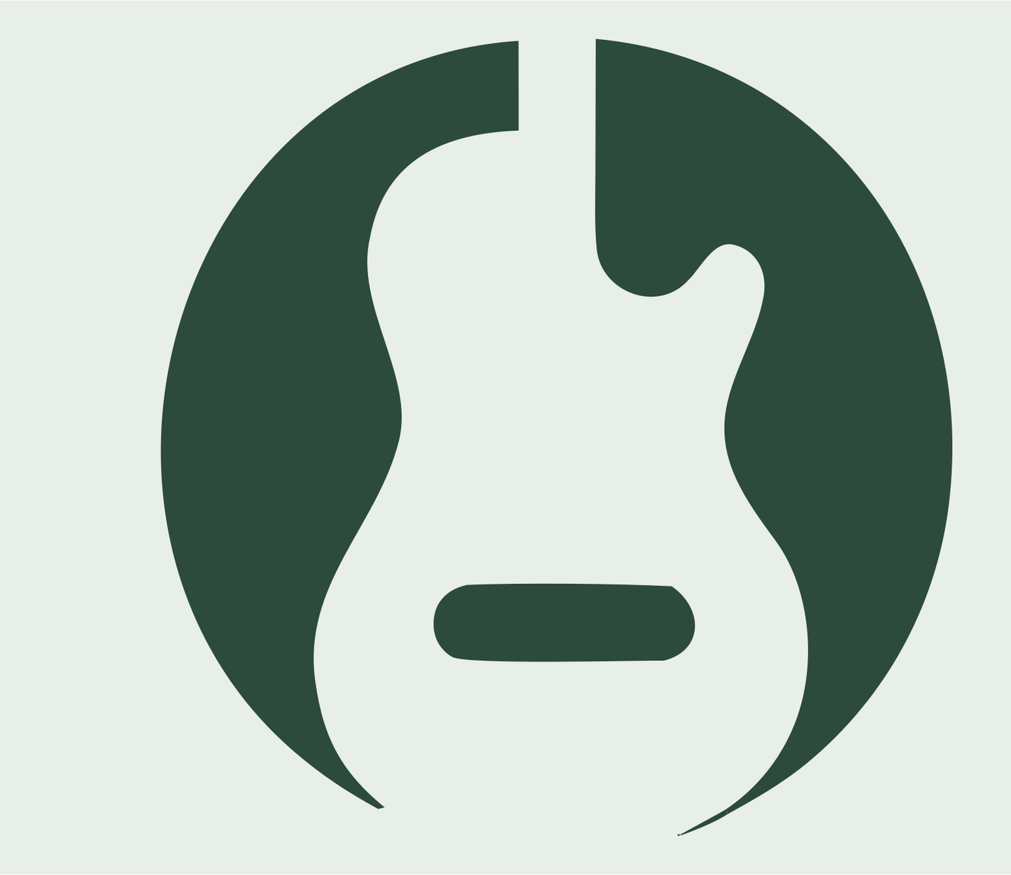 Negative Space Guitar Circle Crest #e8efe9/#2d4a3e