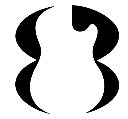 Negative Space Guitar Waist Logo #ffffff/#000000