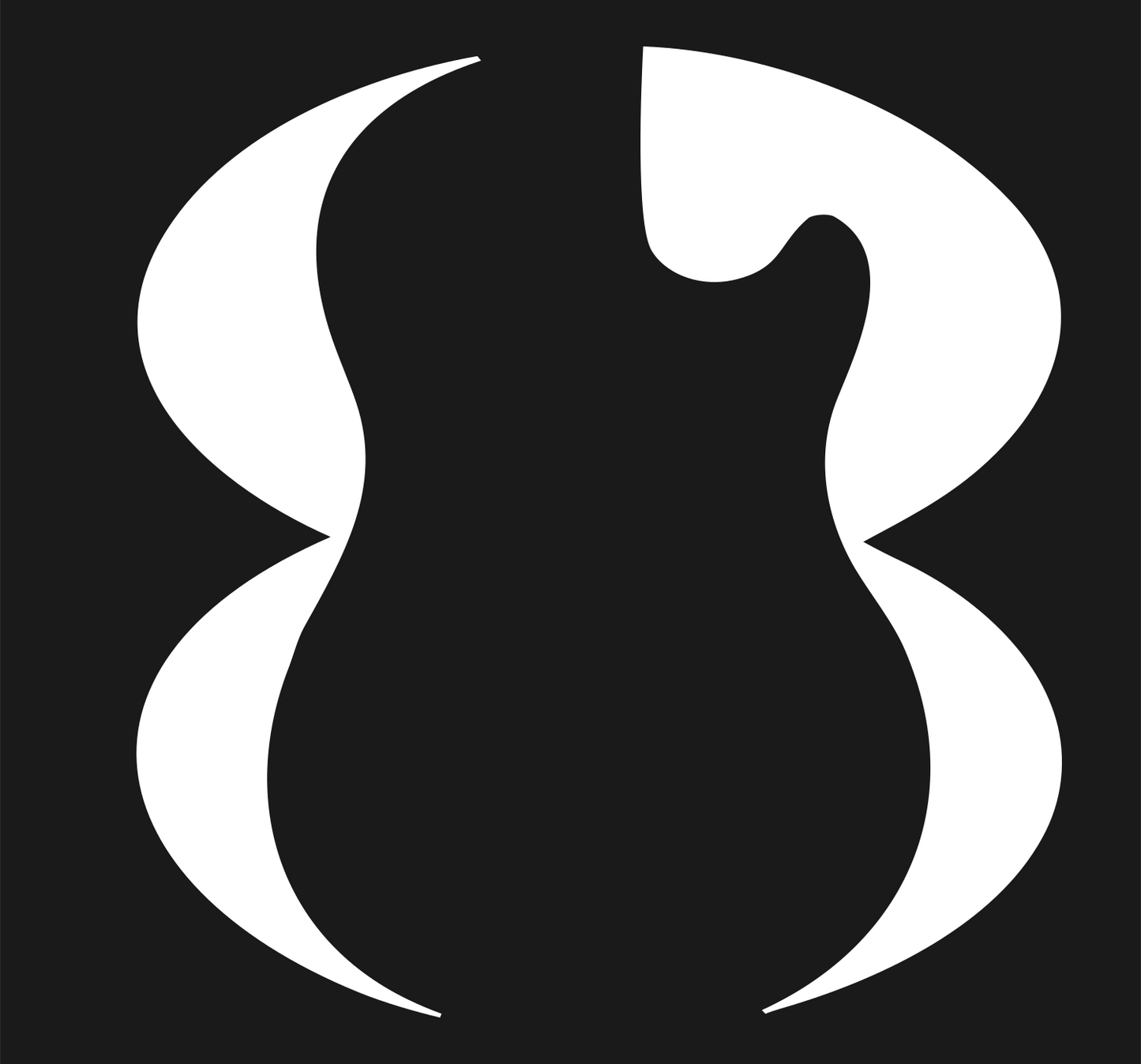 Negative Space Guitar Waist Logo #1a1a1a/#ffffff