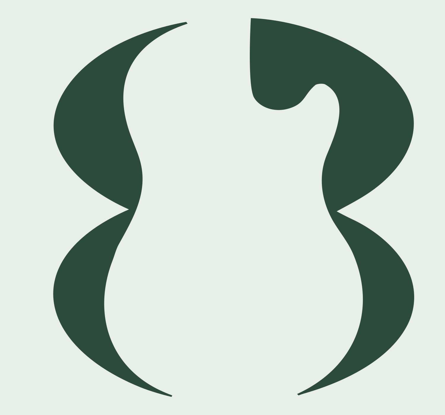 Negative Space Guitar Waist Logo #e8efe9/#2d4a3e