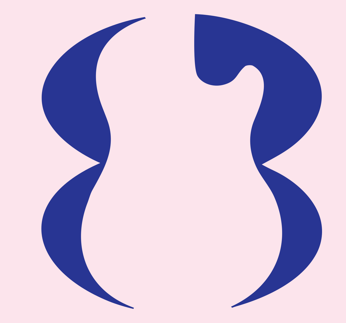 Negative Space Guitar Waist Logo #fce4ec/#283593