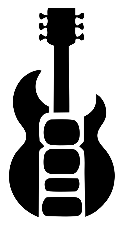 Blocky Electric Guitar Badge #ffffff/#000000