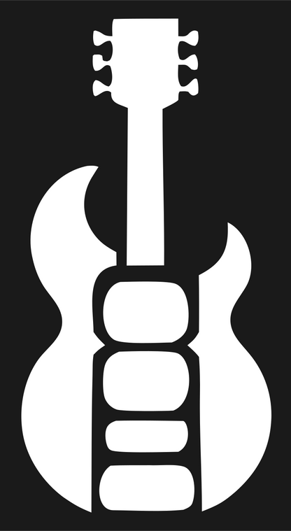 Blocky Electric Guitar Badge #1a1a1a/#ffffff