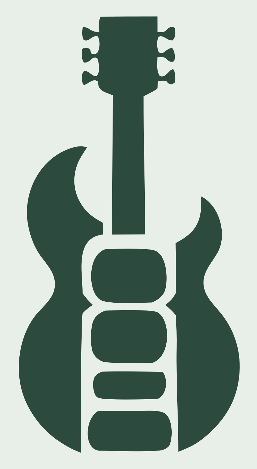Blocky Electric Guitar Badge #e8efe9/#2d4a3e