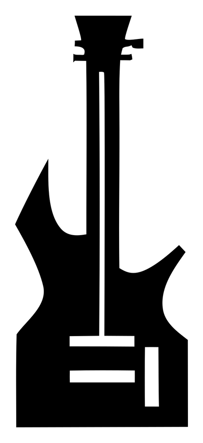 Heavy Metal Guitar Silhouette Mark #ffffff/#000000