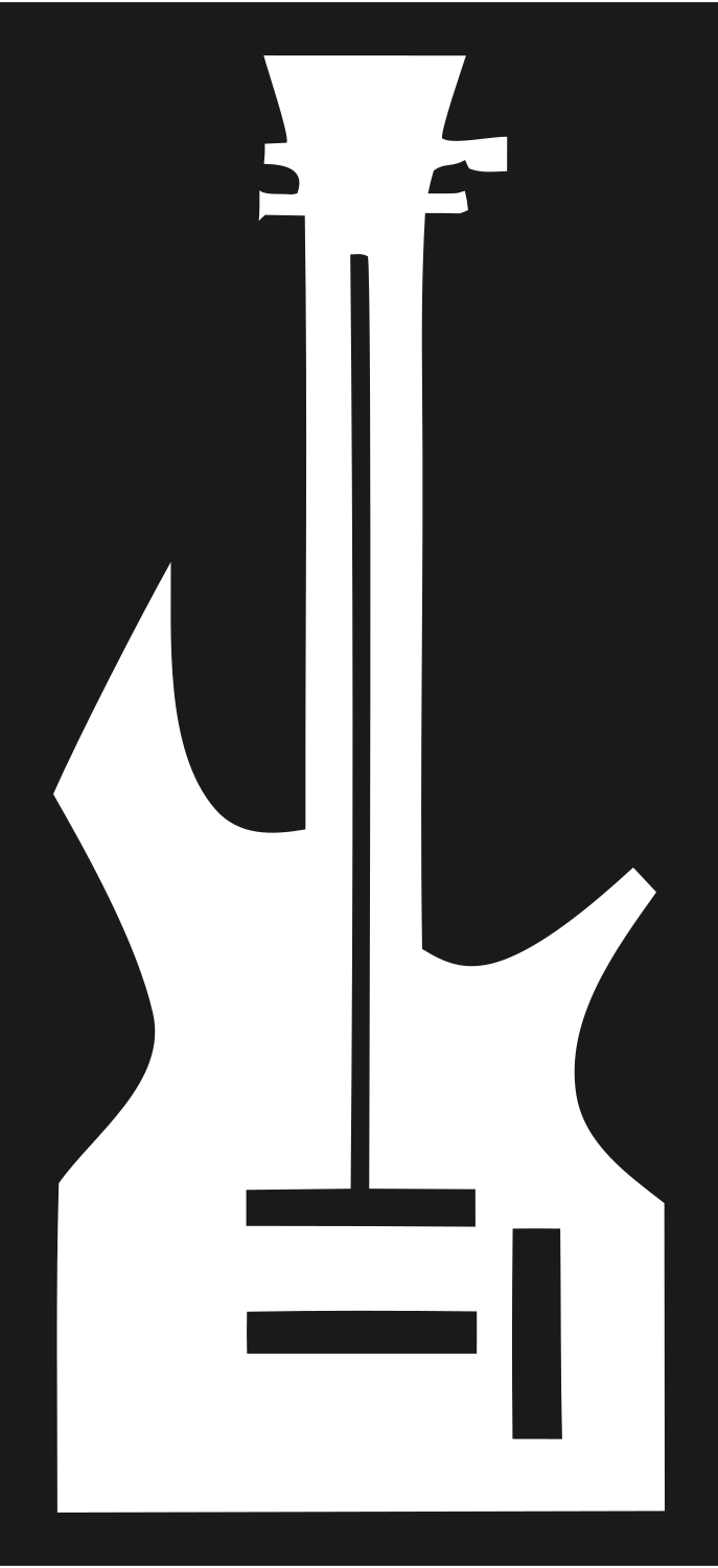 Heavy Metal Guitar Silhouette Mark #1a1a1a/#ffffff