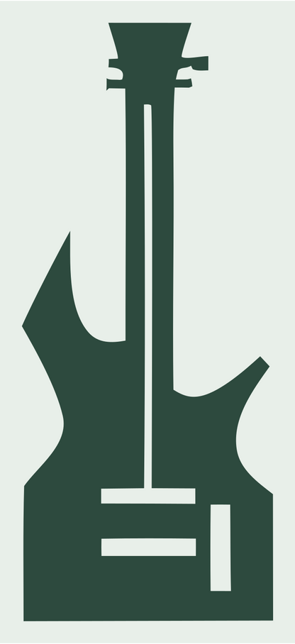 Heavy Metal Guitar Silhouette Mark #e8efe9/#2d4a3e