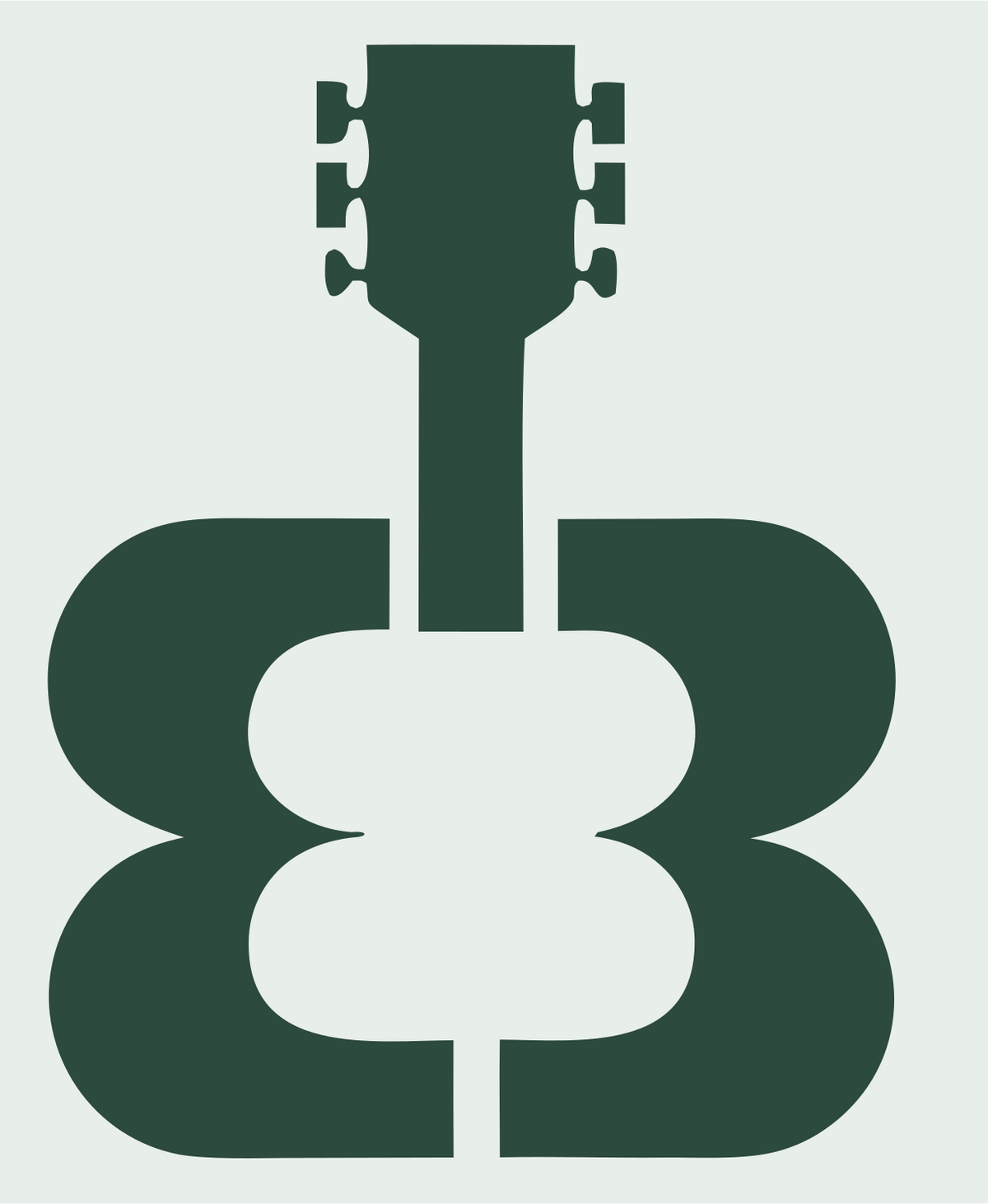 Negative Space Guitar Headstock Crest #e8efe9/#2d4a3e