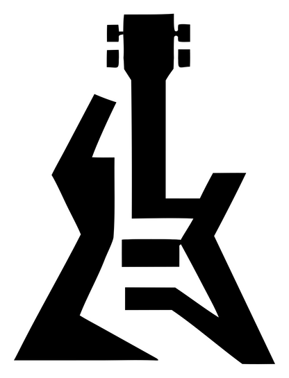 Bold Flying V Guitar Mark #ffffff/#000000