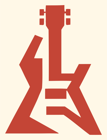 Bold Flying V Guitar Mark #fff8e7/#c44536