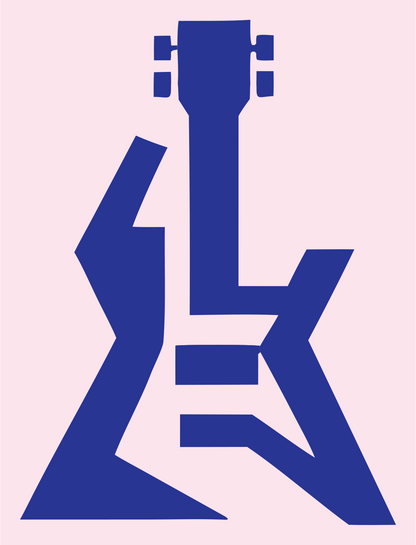 Bold Flying V Guitar Mark #fce4ec/#283593