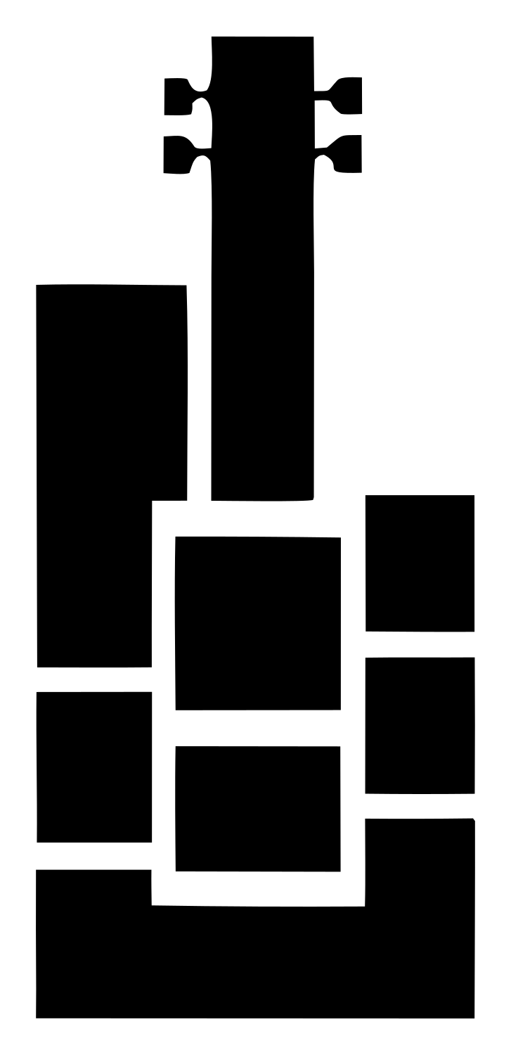 Blocky Guitar Body Mark #ffffff/#000000