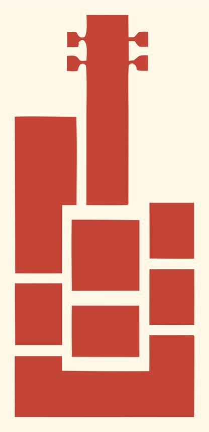 Blocky Guitar Body Mark #fff8e7/#c44536