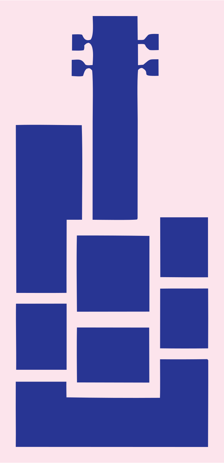 Blocky Guitar Body Mark #fce4ec/#283593