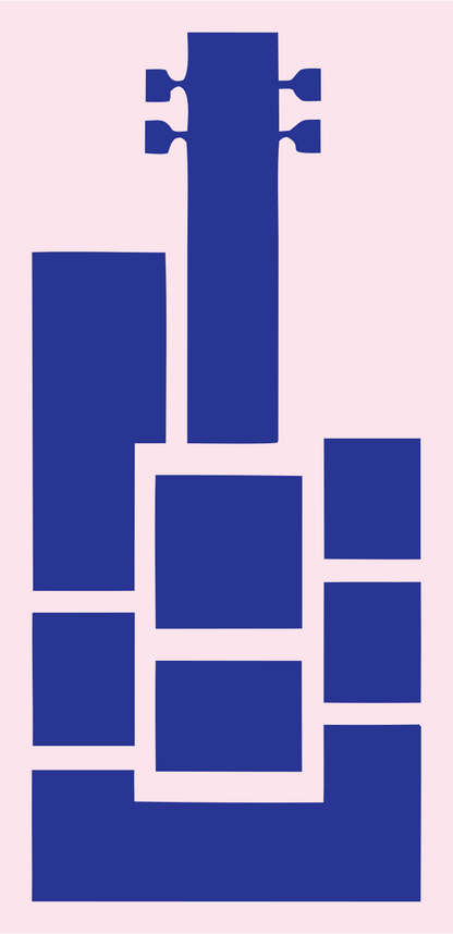 Blocky Guitar Body Mark #fce4ec/#283593