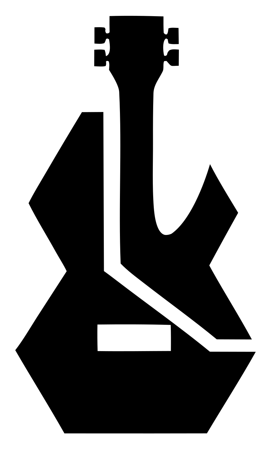 Heavy Angular Guitar Body Mark #ffffff/#000000