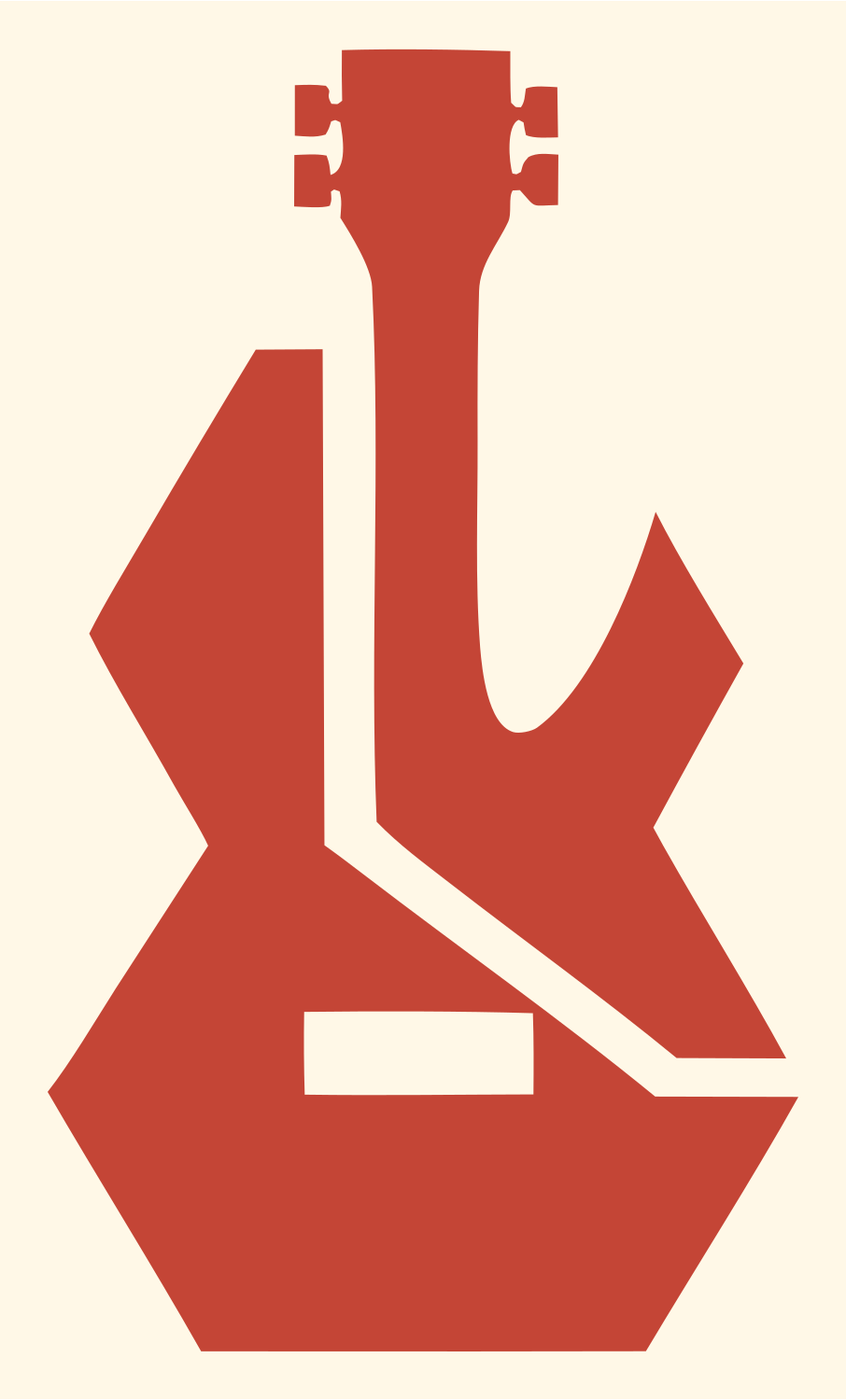 Heavy Angular Guitar Body Mark #fff8e7/#c44536