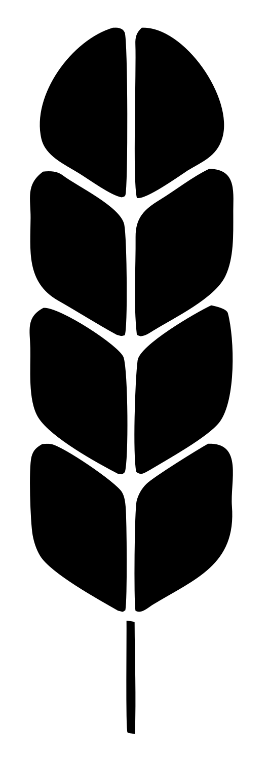 Bold Wheat Stalk Emblem #ffffff/#000000