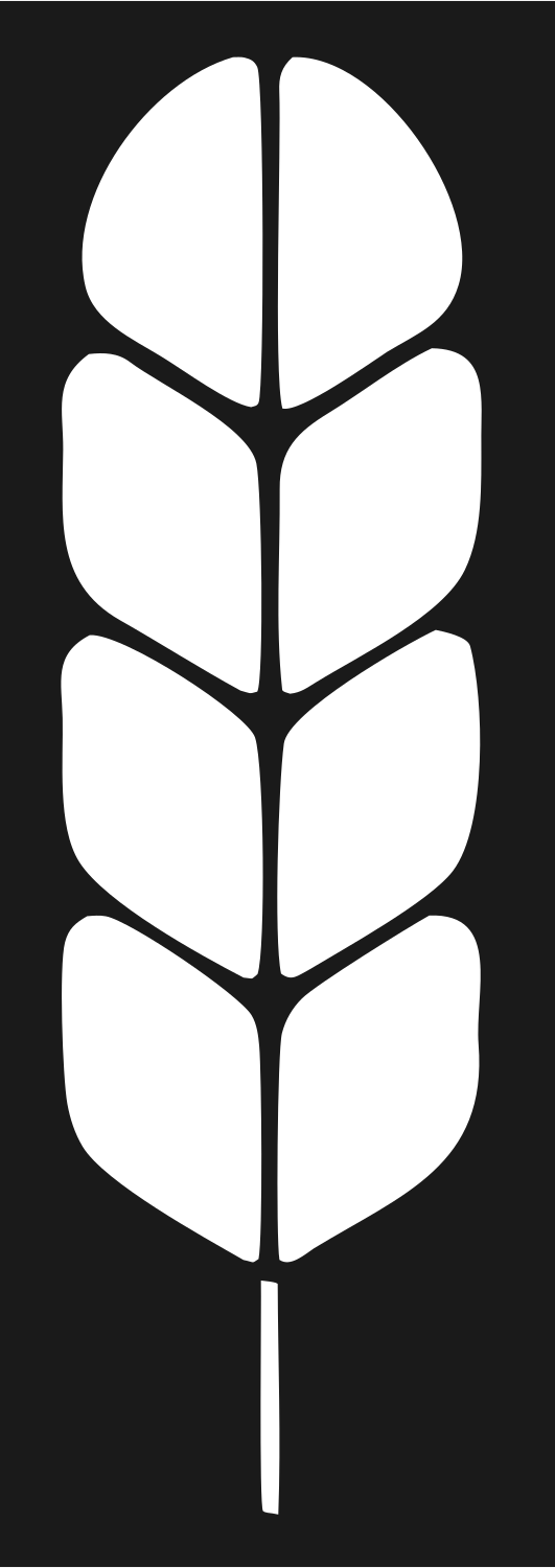Bold Wheat Stalk Emblem #1a1a1a/#ffffff