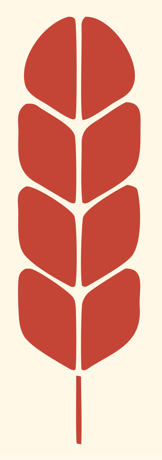 Bold Wheat Stalk Emblem #fff8e7/#c44536